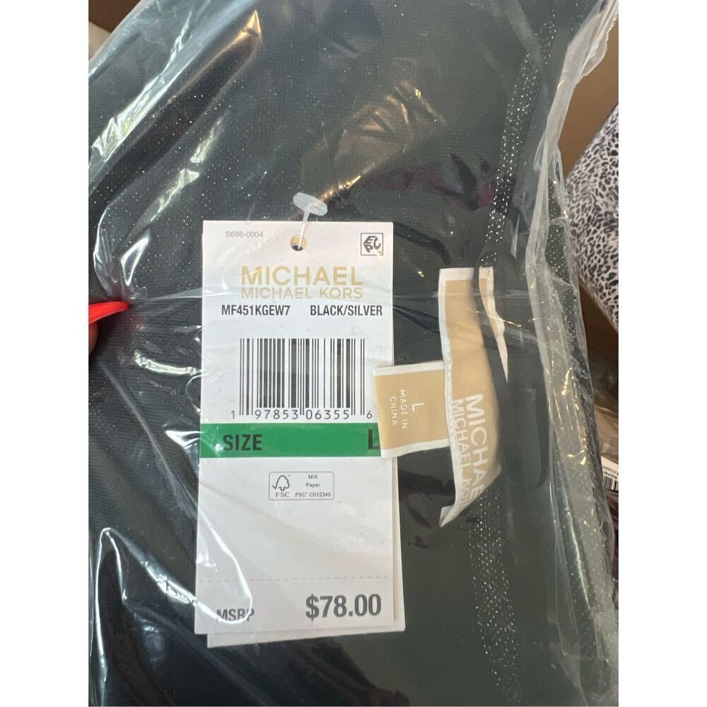Michael Kors NWT Metallic Cap Sleeve Top Black - Picture 4 of 4